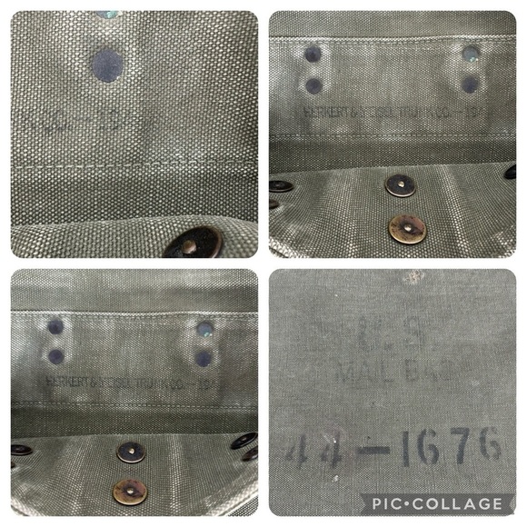 WWII 1940’s US Army Herkert Meisel Trunk Co Security Canvas and Leather Mail Bag - Picture 15 of 16